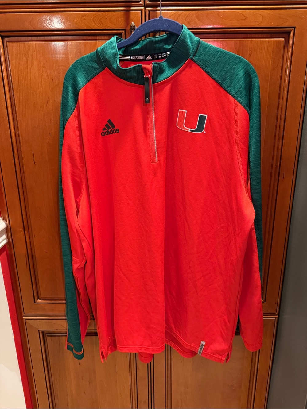 adidas Men’s univ of Miami Quarter-Zip Pullover
